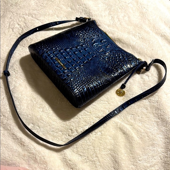Brahmin Blue Crocodile Embossed Crossbody Bag - Picture 2 of 8